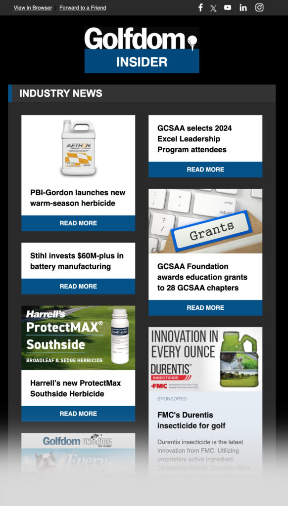 Golfdom Insider e-Newsletter